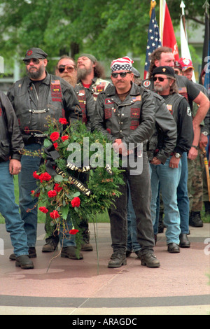 Vietnam Biker veteran Ehrengarde im Alter von 55 marschieren in Memorial Day Zeremonie. St Paul Minnesota MN USA Stockfoto