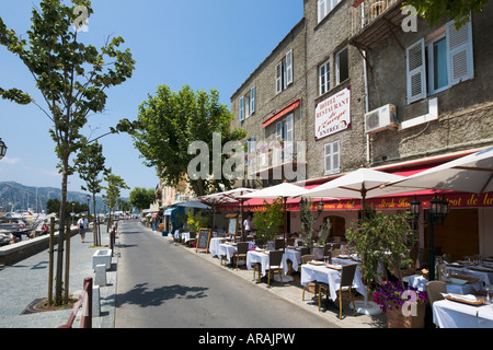 Harboufronts Restaurant, Place des Portes, Saint-Florent, das Nebbio, Korsika, Frankreich Stockfoto