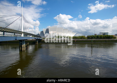 Das Gebäude am Ufer des River Clyde Glasgow SECC Gürteltier Stockfoto