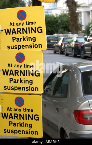 Parkplatz Bucht Aussetzung in London UK Stockfoto