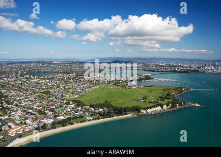 Mission Bay und Bastion Point Auckland Nordinsel Neuseeland Antenne Stockfoto