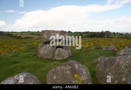 Dolmen und Stein Kreis in Carrowmore Stockfoto