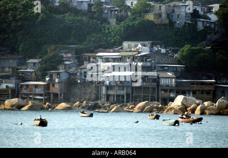 Eine Küstenlinie bei Stanley auf Hong Kong Island im Jahr 1980s Stockfoto