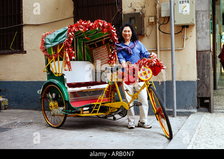 Dreirad Taxi, Macau, China Stockfoto