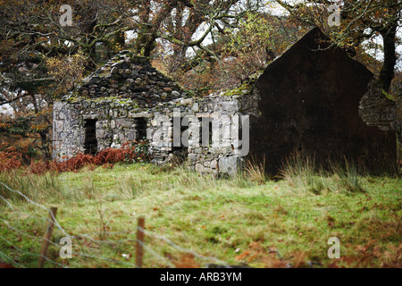 Alte verlassene Stein Haus in Connemara County Galway Republik Irland Europa Stockfoto