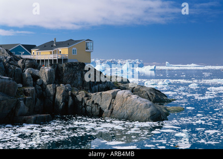 Haus in Disko-Bucht, Ilulissat, Grönland Stockfoto