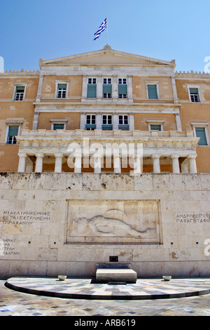 Syntagma Square Athen Griechenland vor Denkmal für den unbekannten Soldaten Stockfoto