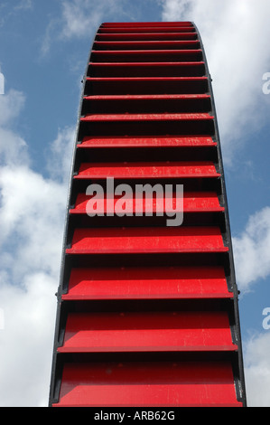 Ein Blick auf die Laxey Wheel auf der Isle Of Man Stockfoto