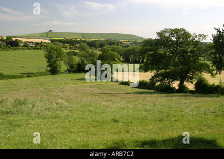 Blick vom Wanborough in Richtung Liddington Hügel in der Nähe von Swindon Wiltshire