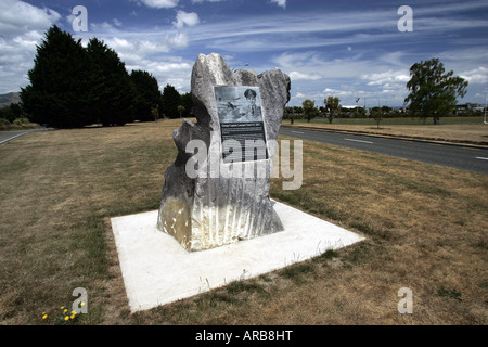 Group Captain Leonard Trent VC bei Nelson Airport Neuseeland-Denkmal Stockfoto