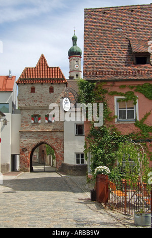 Geographie/Reisen, Deutschland, Bayern, Landsberg, Gebäude, Bäckertor, Außenansicht, Gothic, City Gate, Additional-Rights - Clearance-Info - Not-Available Stockfoto
