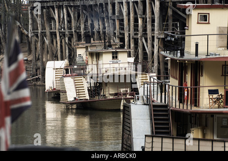 Dampfschiffe auf dem Murray Fluss, Echuca, Victoria, Australien Stockfoto