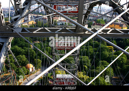 Blick aus dem großen Riesenrad im Wiener Prater Stockfoto
