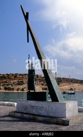 PYTHAGORAS SKULPTUR PYTHAGORIO SAMOS GRIECHISCHE INSEL EUROPA Stockfoto