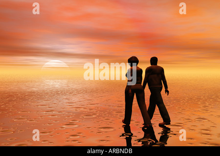 Paar am Strand Stockfoto