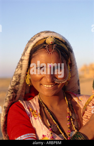 Frau, Jaisalmer, Rajasthan, Indien Stockfoto