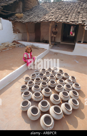 Keramik, Dhariyawad, Rajasthan, Indien Stockfoto