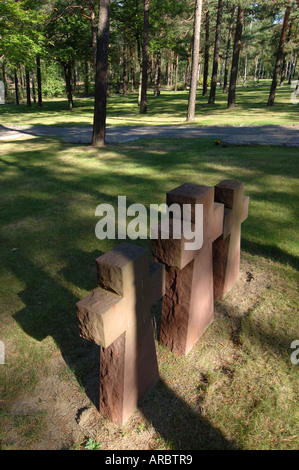 Steinkreuzen in Deutschlands größten Soldatenfriedhof Halbe Stockfoto