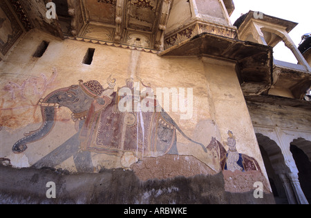 Gemalte Kaufmannshaus, Fürstenstaates, Indien Stockfoto