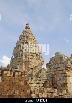 Zentralheiligtum, Prasat Hin Khao Phnom geläutet, Khmer-Tempel, Khorat Plateau, Thailand Stockfoto