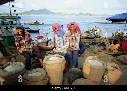 Reis Verkäufer, Kambodscha, Indochina, Asien Stockfoto