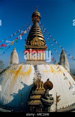 Swayambhunath Stupa (Affentempel), Kathmandu, Nepal, Asien Stockfoto