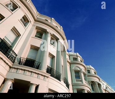 Regency Terrassen in Brunswick Square, Hove, East Sussex. Stockfoto