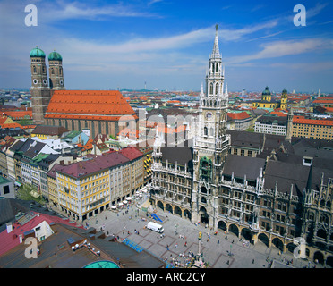 Das Rathaus in Marienplatz, München, Bayern, Deutschland, Europa Stockfoto