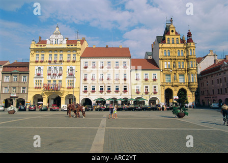 Hauptplatz, Budweis, Süd-Böhmen, Tschechische Republik, Europa Stockfoto