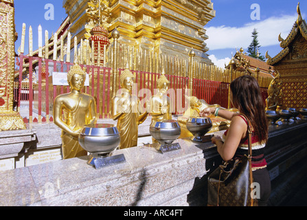 Buddhistische Tempel von Wat Phra, die Doi Suthep, Doi Suthep, Chiang Mai, Nord-Thailand, Asien Stockfoto