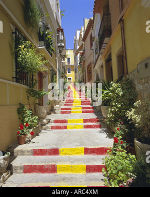 Spanische Treppe in Calpe, Valencia, Spanien, Europa Stockfoto