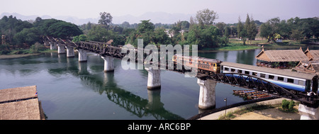 Die Todesbahn Brücke am River Kwai (Saphan Mae Nam Khwae Yai), Kanchanaburi Provinz Kanchanaburi, Thailand Stockfoto