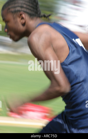 Miami Florida, Tropical Park, Greater Miami Athletic Conference, Meisterschaften, Leichtathletik, Sport, Leistung, Unterhaltung, High School, Campus, Studenten Stockfoto