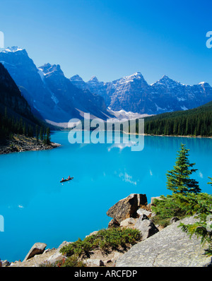 Tal der zehn Gipfel, Lake Moraine, Rocky Mountains, Banff Nationalpark, Alberta, Kanada Stockfoto