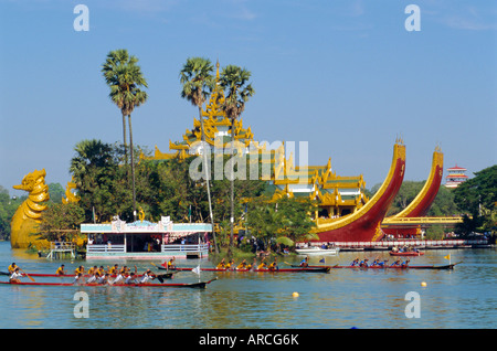 Royal Seen jährliche Bootsrennen, Yangon, Myanmar, Asien Stockfoto