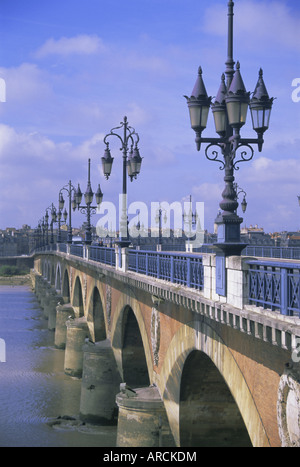 Pont de Pierre, Bordeaux, Gironde, Frankreich, Europa Stockfoto