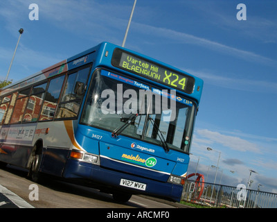 Stagecoach-Bus in die Stadt von Newport South Wales UK 2005 Stockfoto