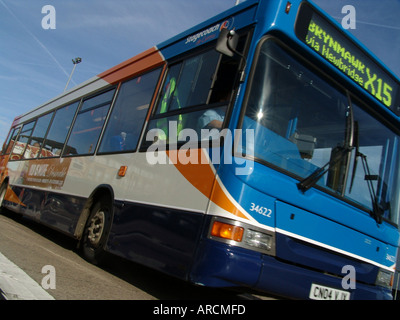 Stagecoach-Bus in die Stadt von Newport South Wales UK 2005 Stockfoto