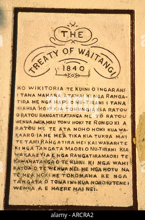 Vertrag von Waitangi Stockfoto