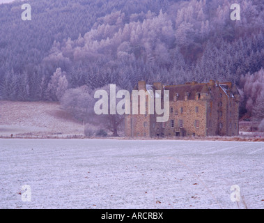 Castle Menzies im Winter Weem, Perthshire, Schottland, UK, Europa Stockfoto