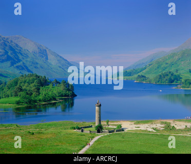 Glenfinnan Monument und Loch Shiel, Region Highlands, Schottland, UK, Europa Stockfoto