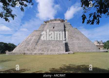 Zauberer Pyramide von Maya-Stätte von Uxmal, Yucatan, Mexiko, Mittelamerika Stockfoto