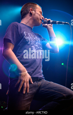 Funeral For A Friend Schlagzeile den Geschmack des Chaos Tour Cardiff International Arena South Wales UK Stockfoto