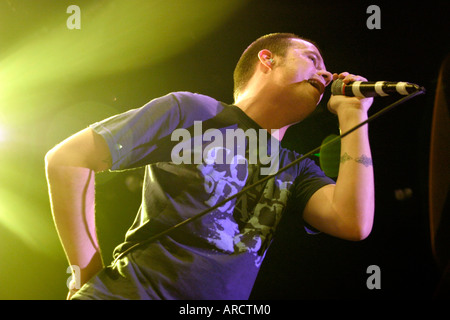 Funeral For A Friend Schlagzeile den Geschmack des Chaos Tour Cardiff International Arena South Wales UK Stockfoto