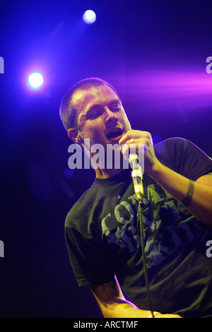 Funeral For A Friend Schlagzeile den Geschmack des Chaos Tour Cardiff International Arena South Wales UK Stockfoto