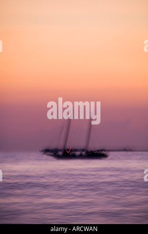 Segelboote bei Sonnenuntergang, Key West, Florida, Vereinigte Staaten von Amerika, Nordamerika Stockfoto