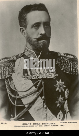 Fotografische Ansichtskarte des Großherzogs Nikolaus, Oberbefehlshaber der Armee große Russsian um 1910 Stockfoto