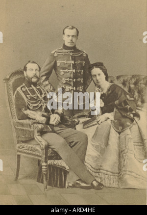 Carte de Visite Foto von seiner kaiserlichen Majestät Kaiser Alexander II und Familie um 1870 Stockfoto