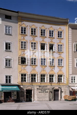 Salzburg, Mozarts erst, Südfassade Stockfoto