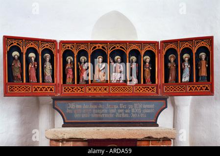 Süderende (Insel Föhr), St. Laurentii, Altar Stockfoto